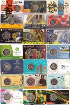Belgien Komplettsammlung 21x 2 Euro Sondermünzen 2014 - 2025 bu. fr.CC